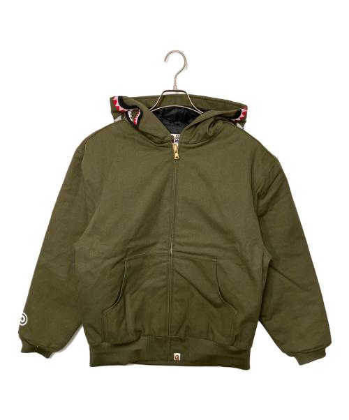A BATHING APE（アベイシングエイプ）A BATHING APE (アベイシングエイプ) SHARK WORK HOODIE JACKET/シャークワークフーデットジャケット オリーブ サイズ:M 未使用品の古着・服飾アイテム