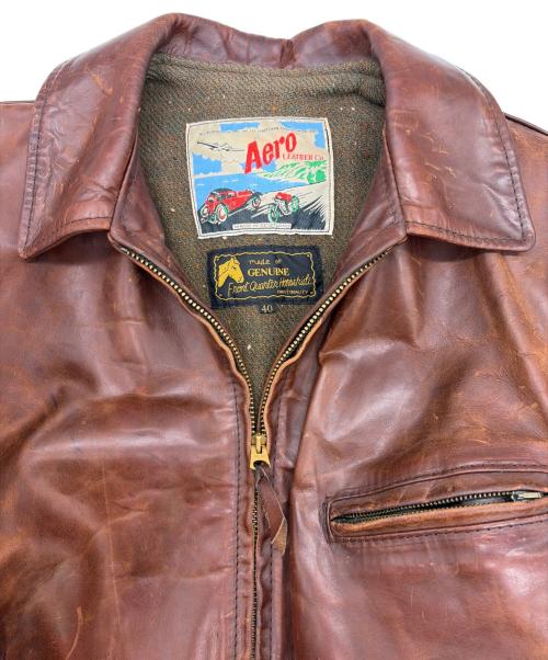 Aero LEATHER（エアロレザー）Aero LEATHER (エアロレザー) ホースレザージャケット ブラウン サイズ:SIZE 40（M)の古着・服飾アイテム