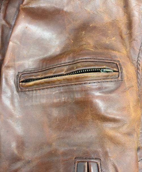 Aero LEATHER（エアロレザー）Aero LEATHER (エアロレザー) ホースレザージャケット ブラウン サイズ:SIZE 40（M)の古着・服飾アイテム