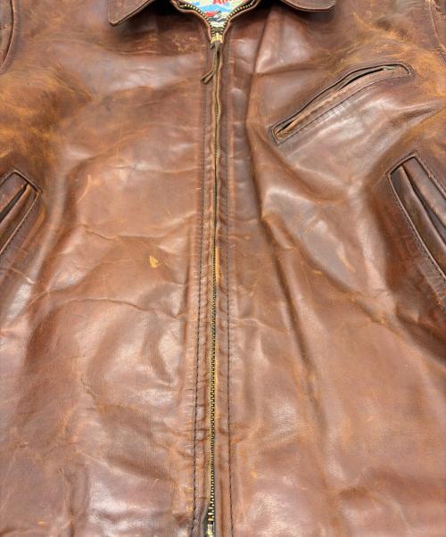 Aero LEATHER（エアロレザー）Aero LEATHER (エアロレザー) ホースレザージャケット ブラウン サイズ:SIZE 40（M)の古着・服飾アイテム