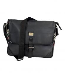 BURBERRY BLACK LABEL（バーバリーブラックレーベル）の古着「ナイロンショルダーバッグ」｜ブラック