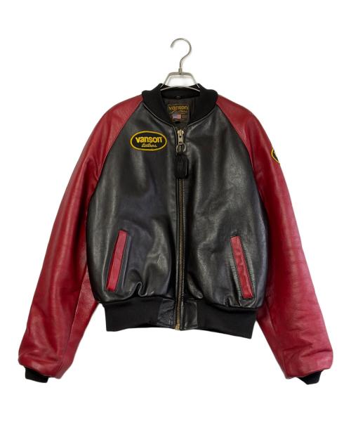 VANSON（バンソン）VANSON (バンソン) TJVレザージャケット レッド×ブラック サイズ:SIZE 40（M)の古着・服飾アイテム