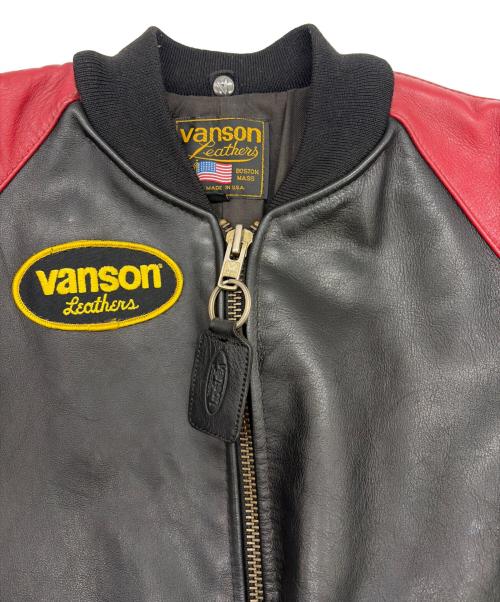 VANSON（バンソン）VANSON (バンソン) TJVレザージャケット レッド×ブラック サイズ:SIZE 40（M)の古着・服飾アイテム