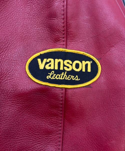 VANSON（バンソン）VANSON (バンソン) TJVレザージャケット レッド×ブラック サイズ:SIZE 40（M)の古着・服飾アイテム