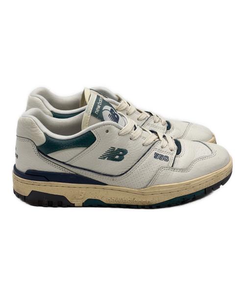 NEW BALANCE（ニューバランス）NEW BALANCE (ニューバランス) ローカットスニーカー ホワイト×グリーン サイズ:SIZE 27cmの古着・服飾アイテム