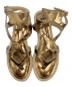 中古・古着 JIMMY CHOO (ジミーチュウ) サンダル ベージュ×ゴールド サイズ:38　1/2：9000円
