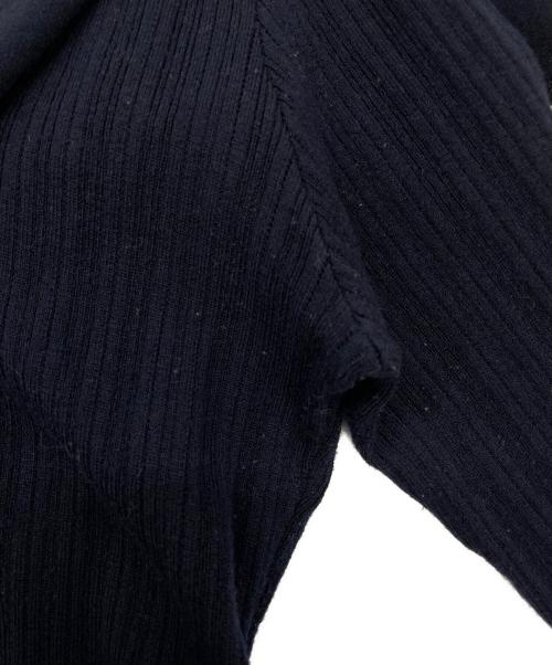 Snidel（スナイデル）Snidel (スナイデル) カーディガン/Sustainableビッグカラーレーストリムニットプルオーバ ネイビー サイズ:ONEの古着・服飾アイテム