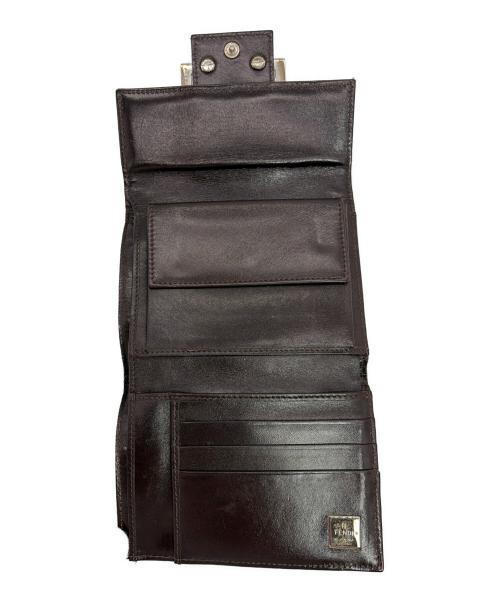 FENDI（フェンディ）FENDI (フェンディ) 3つ折り財布 ブラウン×ブラックの古着・服飾アイテム