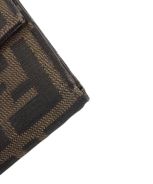 FENDI（フェンディ）FENDI (フェンディ) 3つ折り財布 ブラウン×ブラックの古着・服飾アイテム