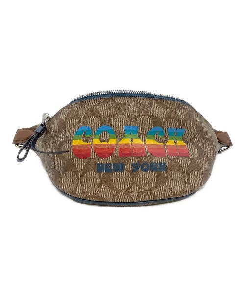 COACH（コーチ）COACH (コーチ) ボディーバッグ ブラウン×ネイビーの古着・服飾アイテム