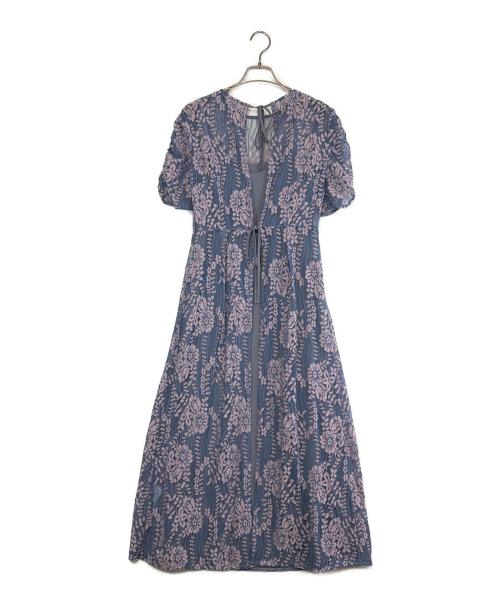 Kaene（カエン）Kaene (カエン) 半袖ワンピース ブルー×ピンク サイズ:SIZE 36（S）の古着・服飾アイテム