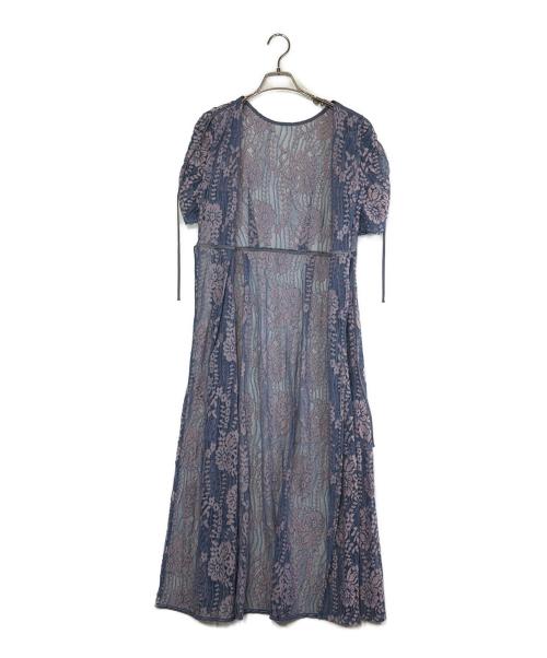 Kaene（カエン）Kaene (カエン) 半袖ワンピース ブルー×ピンク サイズ:SIZE 36（S）の古着・服飾アイテム