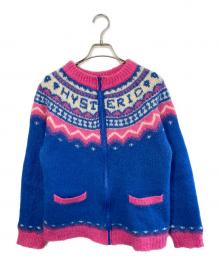 Hysteric Glamour（ヒステリックグラマー）の古着「カーディガン」｜ブルー×ピンク