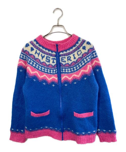 Hysteric Glamour（ヒステリックグラマー）Hysteric Glamour (ヒステリックグラマー) カーディガン ブルー×ピンク サイズ:FREEの古着・服飾アイテム