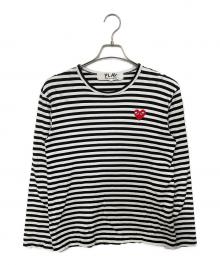 PLAY COMME des GARCONS（プレイコムデギャルソン）の古着「長袖カットソー/ボーダーカットソー」｜ブラック×ホワイト