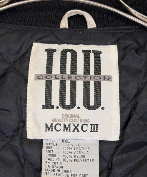 I.O.U COLLECTION（アイオーユー コレクション）I.O.U COLLECTION (アイオーユー コレクション) レザージャケット ブラック×ホワイト サイズ:2XLの古着・服飾アイテム