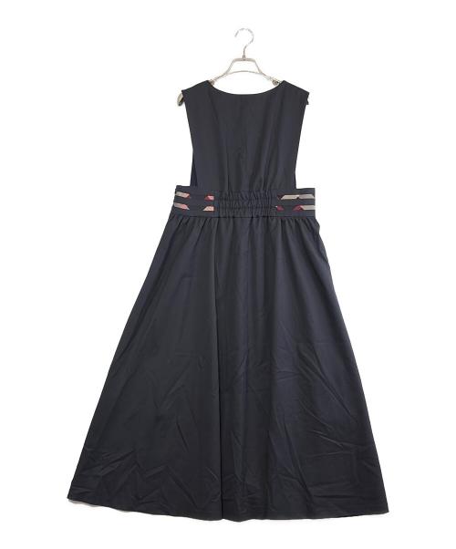 BLUE LABEL CRESTBRIDGE（ブルーレーベルクレストブリッジ）BLUE LABEL CRESTBRIDGE (ブルーレーベルクレストブリッジ) ジャンスカトリムワンピース ネイビー サイズ:SIZE Mの古着・服飾アイテム