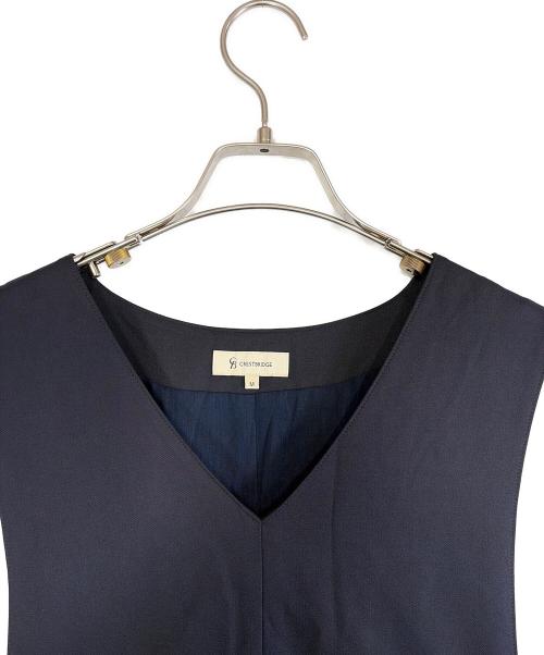 BLUE LABEL CRESTBRIDGE（ブルーレーベルクレストブリッジ）BLUE LABEL CRESTBRIDGE (ブルーレーベルクレストブリッジ) ジャンスカトリムワンピース ネイビー サイズ:SIZE Mの古着・服飾アイテム