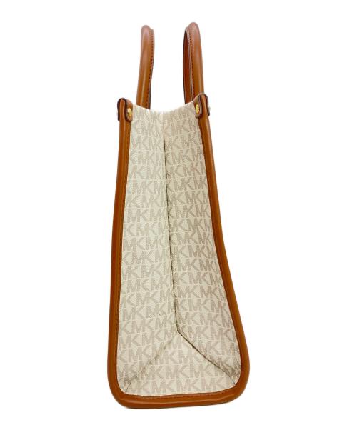 MICHAEL KORS（マイケルコース）MICHAEL KORS (マイケル・コース) 2WAYバッグ ホワイト×ブラウンの古着・服飾アイテム