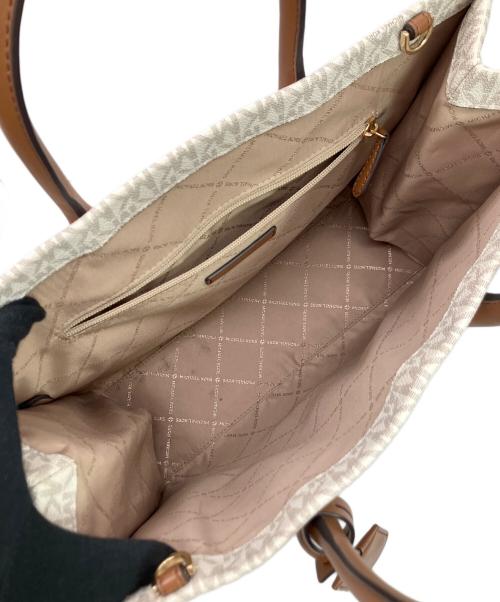 MICHAEL KORS（マイケルコース）MICHAEL KORS (マイケル・コース) 2WAYバッグ ホワイト×ブラウンの古着・服飾アイテム