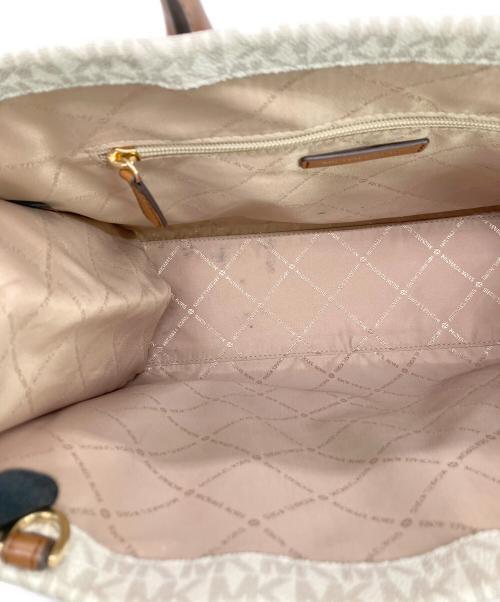 MICHAEL KORS（マイケルコース）MICHAEL KORS (マイケル・コース) 2WAYバッグ ホワイト×ブラウンの古着・服飾アイテム