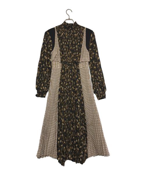 Snidel（スナイデル）Snidel (スナイデル) ウエストリブプリントワンピ ネイビー サイズ:SIZE 1（S）の古着・服飾アイテム