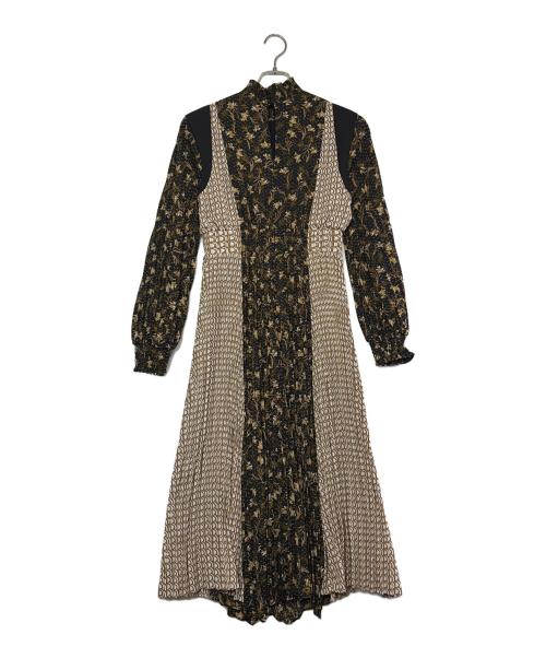 Snidel（スナイデル）Snidel (スナイデル) ウエストリブプリントワンピ ネイビー サイズ:SIZE 1（S）の古着・服飾アイテム