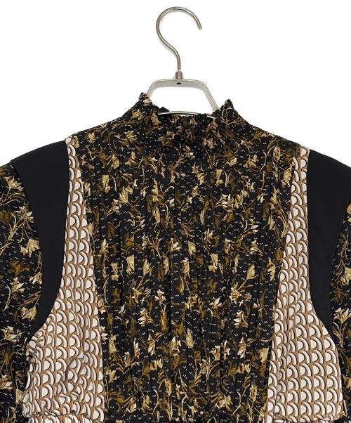 Snidel（スナイデル）Snidel (スナイデル) ウエストリブプリントワンピ ネイビー サイズ:SIZE 1（S）の古着・服飾アイテム