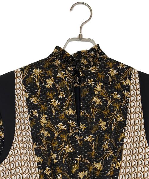 Snidel（スナイデル）Snidel (スナイデル) ウエストリブプリントワンピ ネイビー サイズ:SIZE 1（S）の古着・服飾アイテム