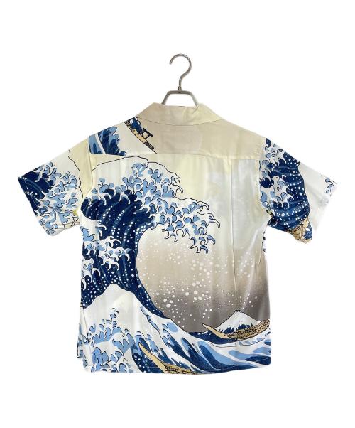 Sun Surf（サンサーフ）Sun Surf (サンサーフ) 葛飾北斎 (カツシカホクサイ) アロハシャツ ホワイト×ブルー サイズ:Sの古着・服飾アイテム