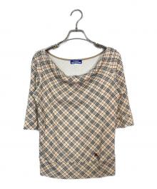 BURBERRY BLUE LABEL（バーバリー ブルー レーベル）の古着「ノバチェック七分袖カットソー」｜ベージュ
