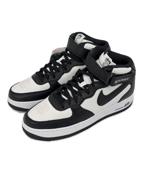 NIKE（ナイキ）NIKE (ナイキ) stussy (ステューシー) AIR FORCE 1 07 MID SP（エアフォースワン ゼロナナ ミッド エスピー） ホワイト×ブラック サイズ:SIZE 27cmの古着・服飾アイテム