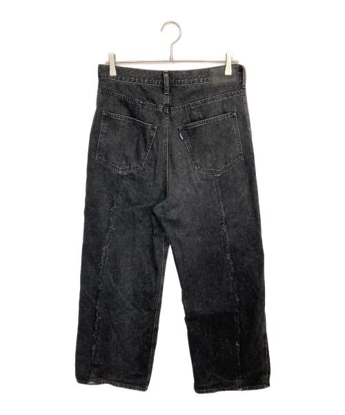 jieda（ジエダ）Jieda (ジエダ) SWITCHING OVER DENIM PANTS/「スイッチング オーバー デニムパンツ/ジーンズ ブラック サイズ:2の古着・服飾アイテム