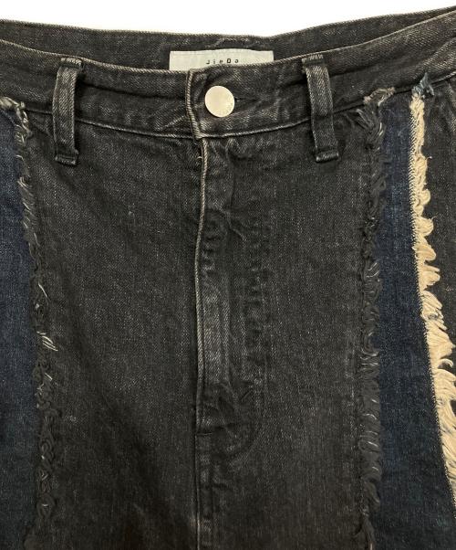 jieda（ジエダ）Jieda (ジエダ) SWITCHING OVER DENIM PANTS/「スイッチング オーバー デニムパンツ/ジーンズ ブラック サイズ:2の古着・服飾アイテム