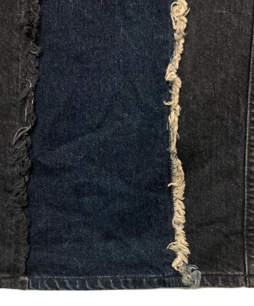 jieda（ジエダ）Jieda (ジエダ) SWITCHING OVER DENIM PANTS/「スイッチング オーバー デニムパンツ/ジーンズ ブラック サイズ:2の古着・服飾アイテム