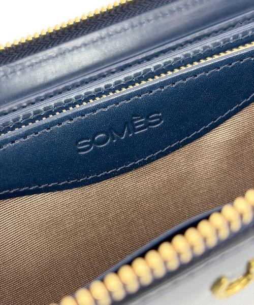 SOMES（ソメス）SOMES (ソメス) ラウンドファスナー長財布 ネイビーの古着・服飾アイテム