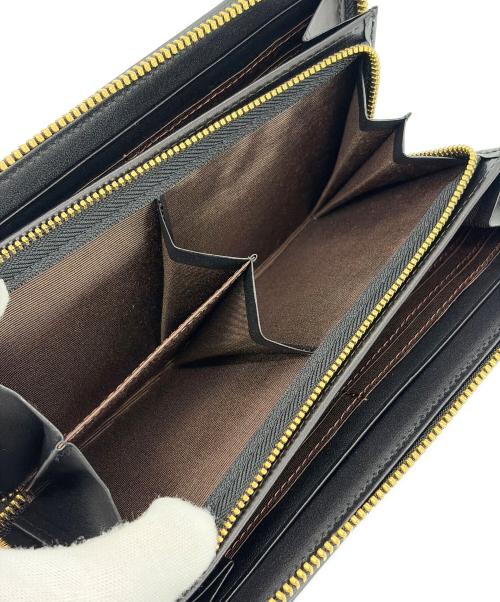 russet（ラセット）russet (ラセット) ラウンドファスナー長財布 ブラック×ネイビーの古着・服飾アイテム