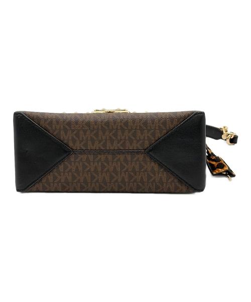 MICHAEL KORS（マイケルコース）MICHAEL KORS Cece Medium Logo Mixed-Media Convertible Shoulder Bag（シーシー ミディアム ロゴ ミックスドメディア コンバーチブル ショルダー バッグ） ブラック×レッドの古着・服飾アイテム