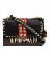MICHAEL KORS（マイケル・コース）の古着「Cece Medium Logo Mixed-Media Convertible Shoulder Bag（シーシー ミディアム ロゴ ミックスドメディア コンバーチブル ショルダー バッグ）」｜ブラック×レッド