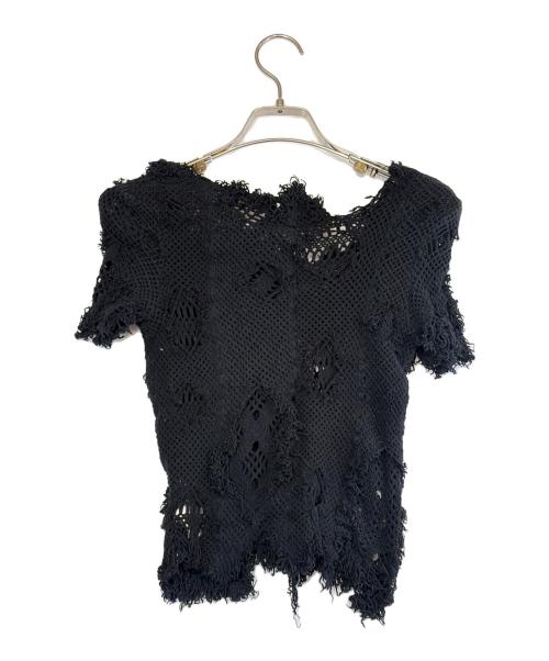 JUNYA WATANABE COMME des GARCONS（(ジュンヤワタナベ コムデギャルソン）JUNYA WATANABE COMME des GARCONS ((ジュンヤワタナベ コムデギャルソン) ダメージ加工ニット ブラック サイズ:SIZE Sの古着・服飾アイテム