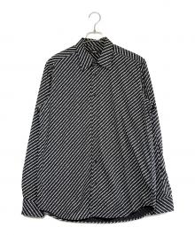DIESEL（ディーゼル）の古着「PENN-COPY総柄ストライプシャツ」｜ブラック