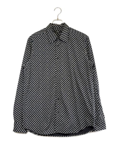 DIESEL（ディーゼル）DIESEL (ディーゼル) PENN-COPY総柄ストライプシャツ ブラック サイズ:SIZE Lの古着・服飾アイテム