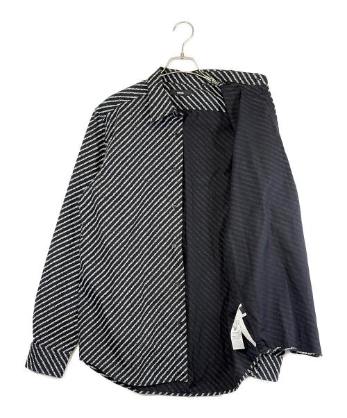 DIESEL（ディーゼル）DIESEL (ディーゼル) PENN-COPY総柄ストライプシャツ ブラック サイズ:SIZE Lの古着・服飾アイテム