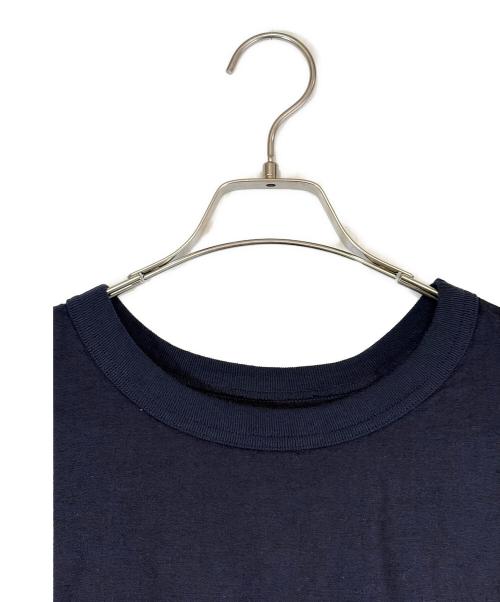 maillot（マイヨ）maillot (マイヨ) linen rich back tuck half sleeve shirt-Tee（リネン リッチ バック タック ハーフ スリーブ シャツ ティー） ネイビー サイズ:SIZE 1（S）の古着・服飾アイテム
