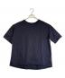 maillot（マイヨ）の古着「linen rich back tuck half sleeve shirt-Tee（リネン リッチ バック タック ハーフ スリーブ シャツ ティー）」｜ネイビー