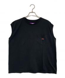 THE NORTHFACE PURPLELABEL（ザ・ノースフェイス パープルレーベル）の古着「ノースリーブTシャツ/ノースリーブ ポケット Tシャツ」｜ブラック