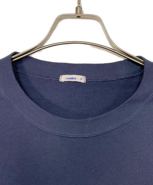 maillot（マイヨ）maillot (マイヨ) Set In Half Sleeve Big Trainer/セットイン ハーフスリーブ ビッグ トレーナー/半袖スウェット ブルー サイズ:3の古着・服飾アイテム