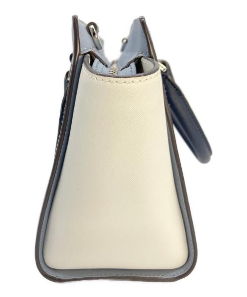 MICHAEL KORS（マイケル・コース）MICHAEL KORS (マイケル・コース) 2WAYバッグ ブルー×ホワイトの古着・服飾アイテム