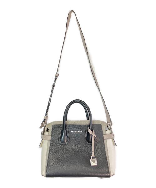 MICHAEL KORS（マイケル・コース）MICHAEL KORS (マイケル・コース) 2WAYバッグ ホワイト×ブラックの古着・服飾アイテム
