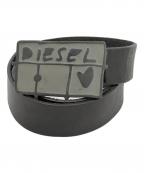 DIESELディーゼル）の古着「レザーベルト」｜ブラック